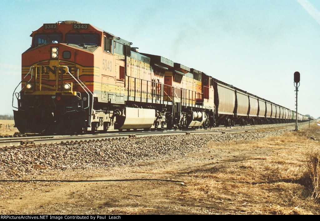 Grain train rolls west